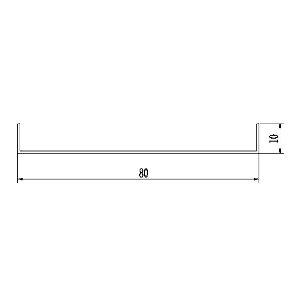 80x10 Aluminum U Channels