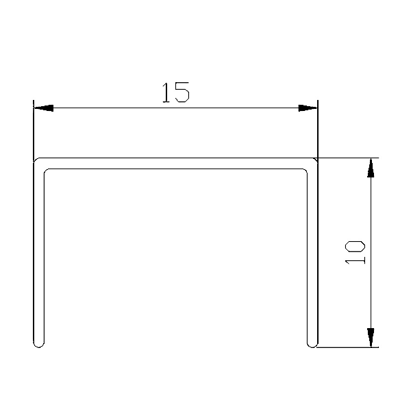 15x10 Aluminum U Channels