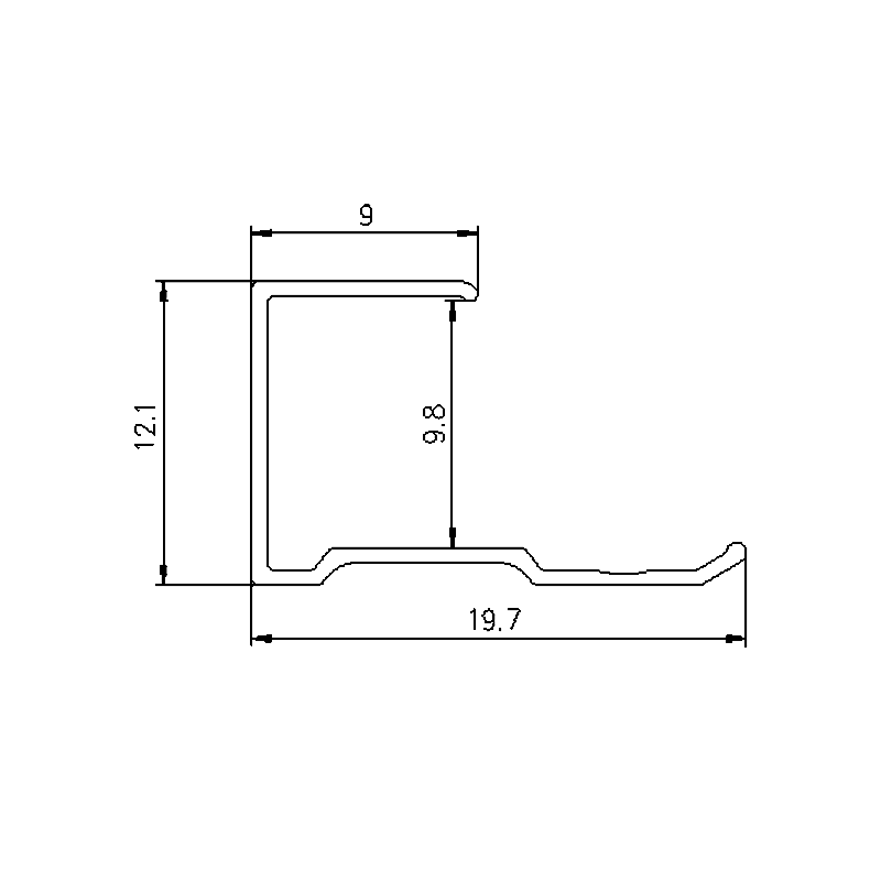 20x9.8CM Aluminum Siding J Channel