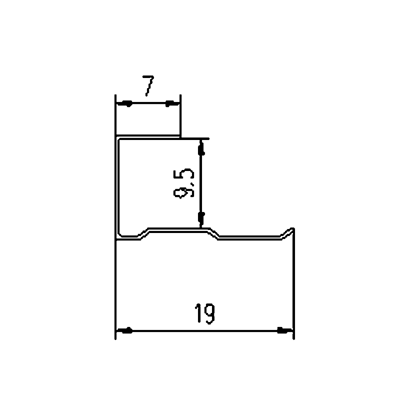 19x9.5CM Aluminum J Channel Trim