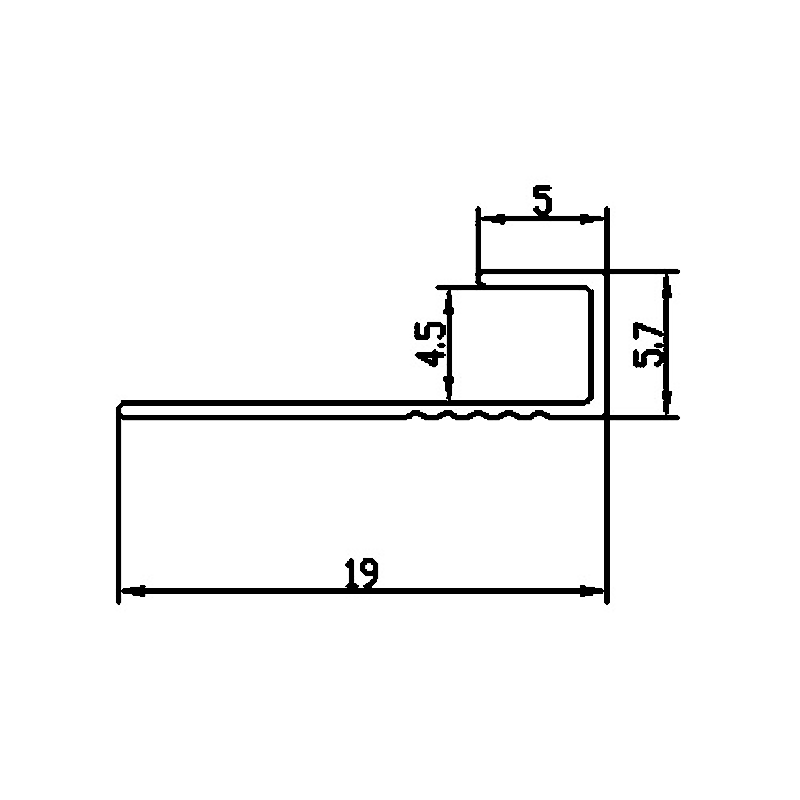 19x4.5CM Aluminum J Channel