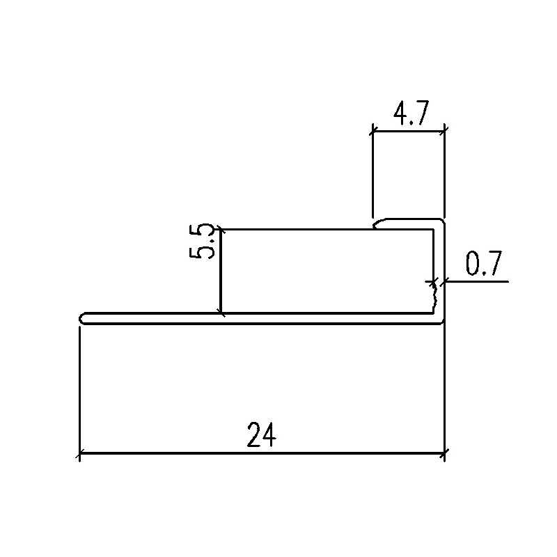 24x5.5CM Aluminum J Channel
