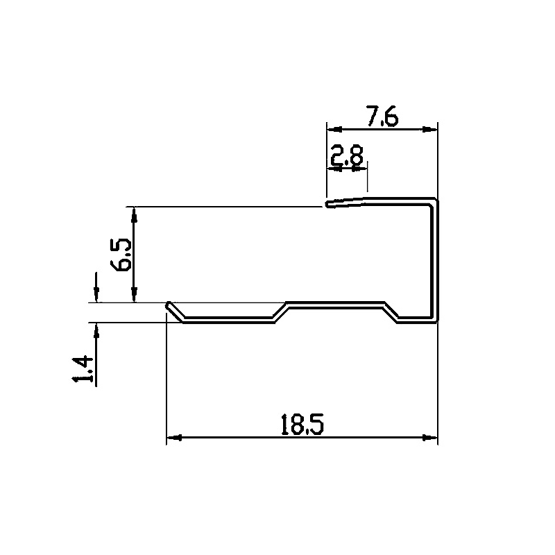 18.5x6CM Aluminum J Channel Trim