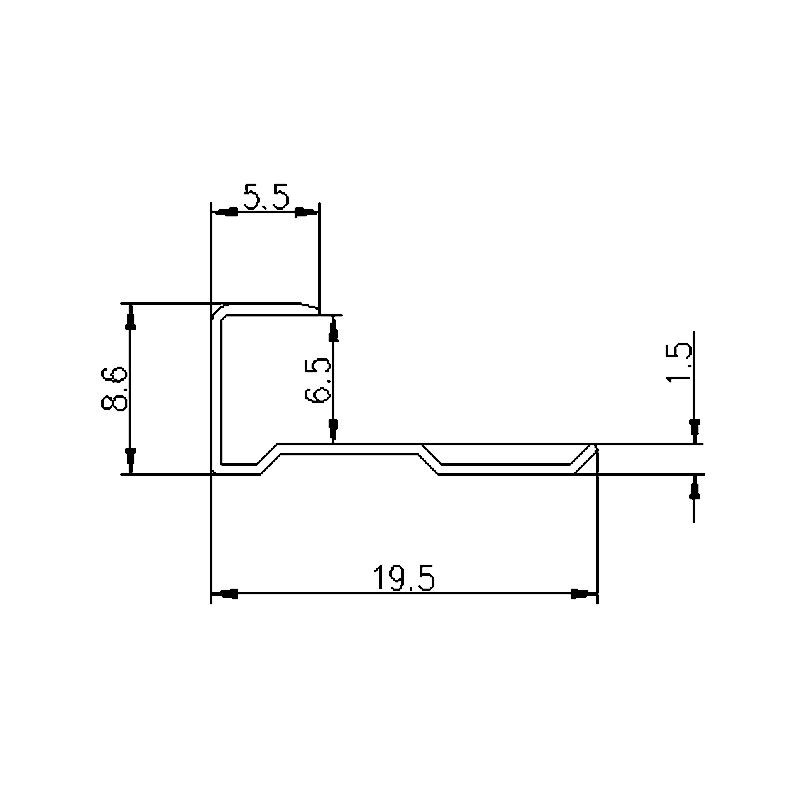 19x6.5CM Aluminum J Channel Trim