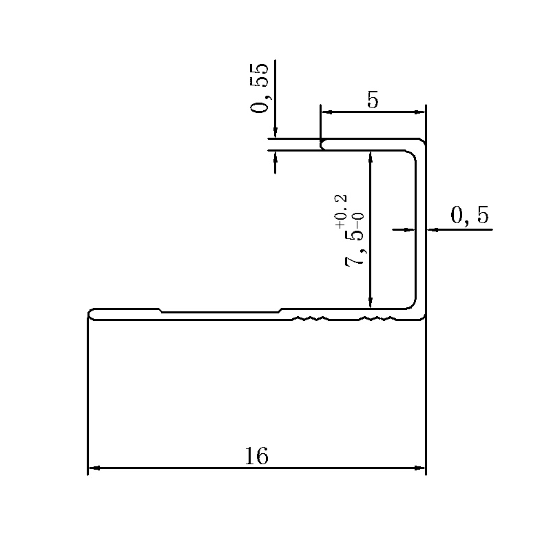 16x7.5CM Aluminum J Channel Trim