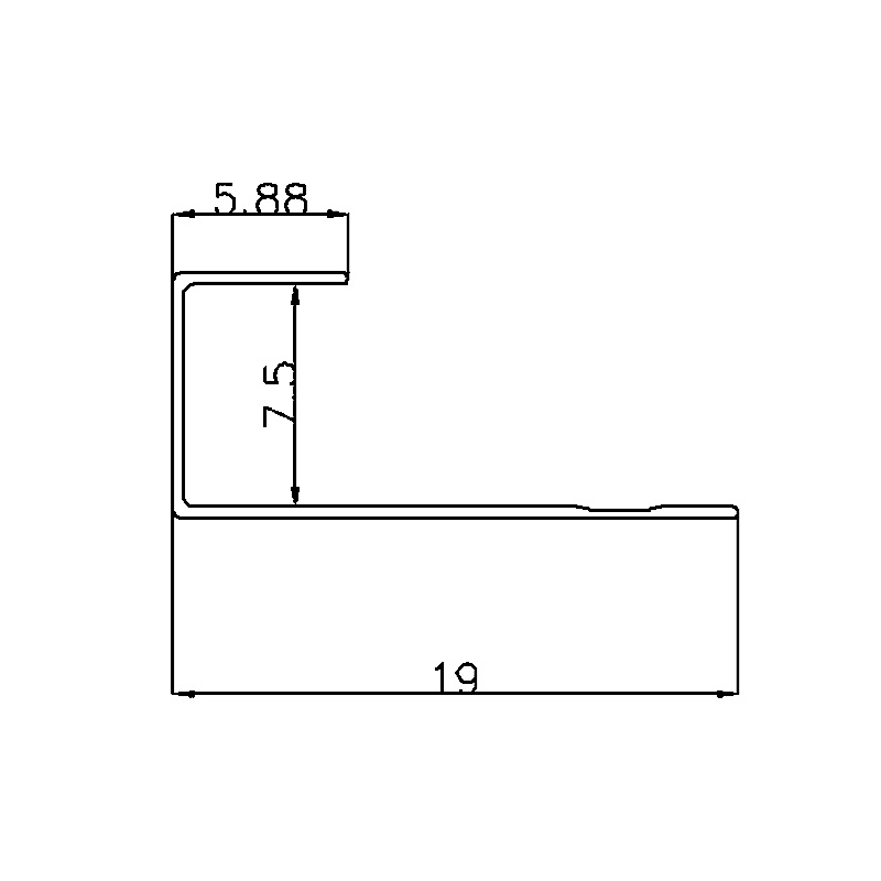19x7.5CM Aluminum J Channels