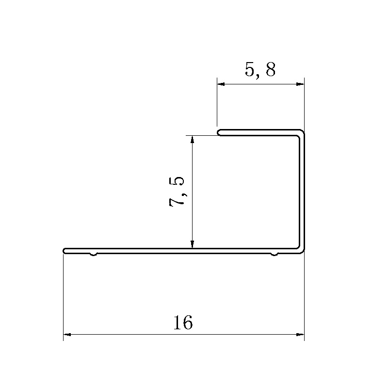 16x7.5CM Aluminum J Channel