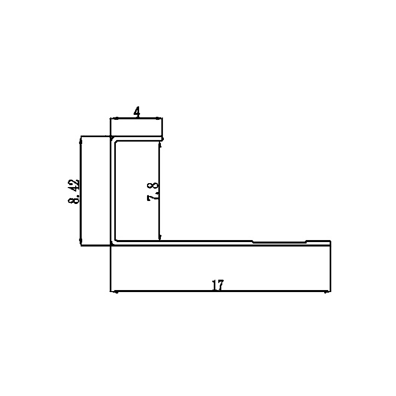 17x7.8CM Aluminum J Channel