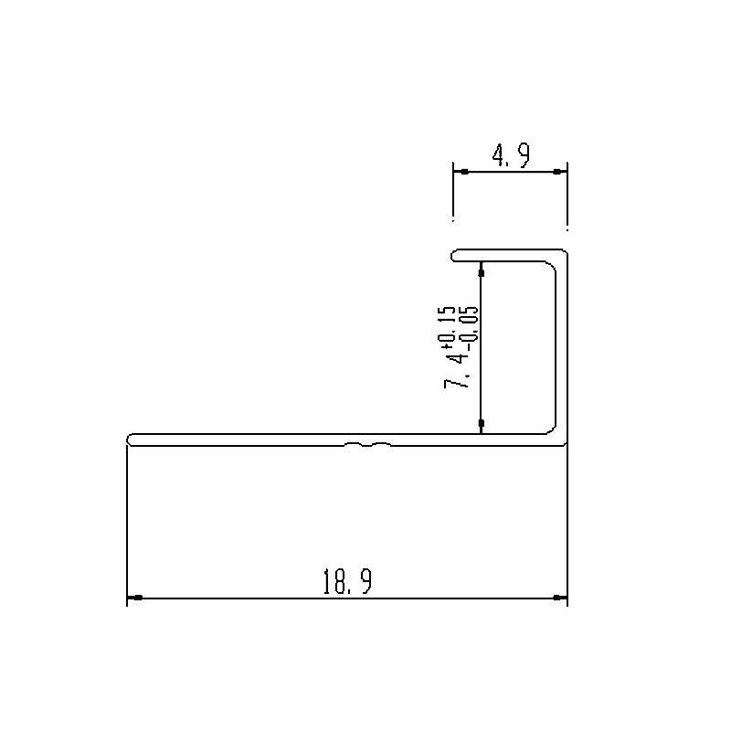 19x7.4CM Aluminum J Channel
