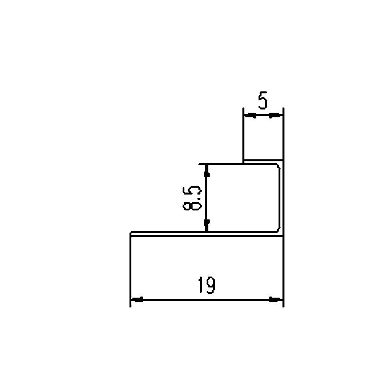 19x8.5CM Aluminum Soffit J Channel