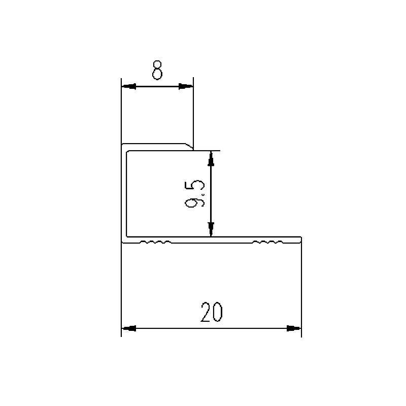 20x9CM Aluminum J Channel