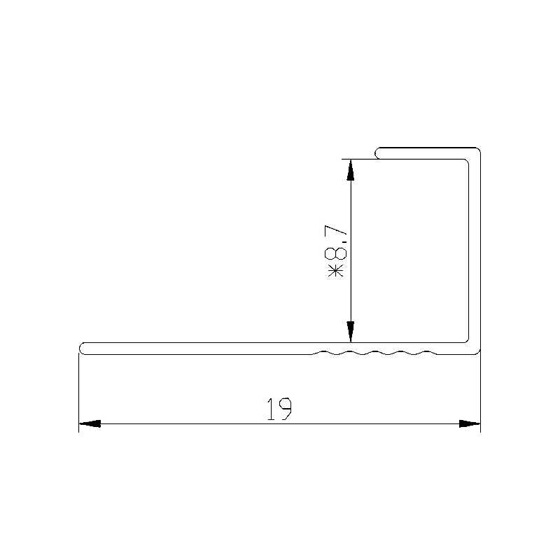 19x8.7CM Aluminum J Channel