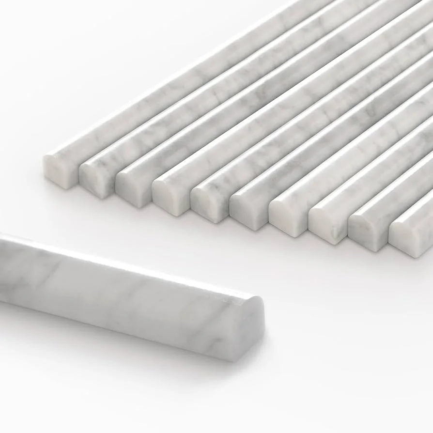 Ceramic tile edge trim for a matching wall tile finish