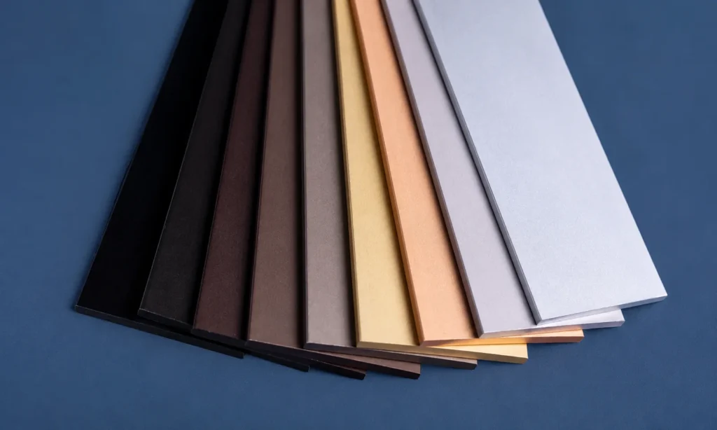Anodized aluminum colors on aluminum profiles