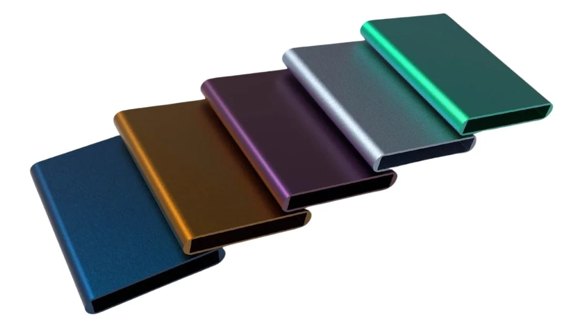 Red blue green and other decorative anodized aluminum colors