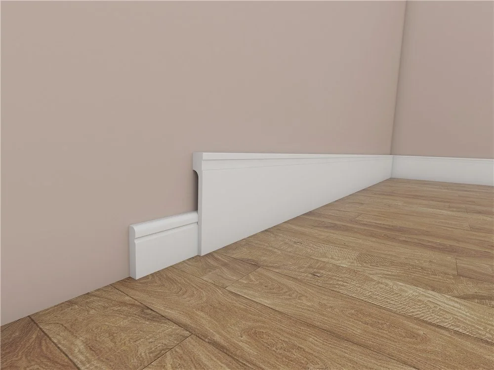 Flat modern skirting board for a simple interior transition