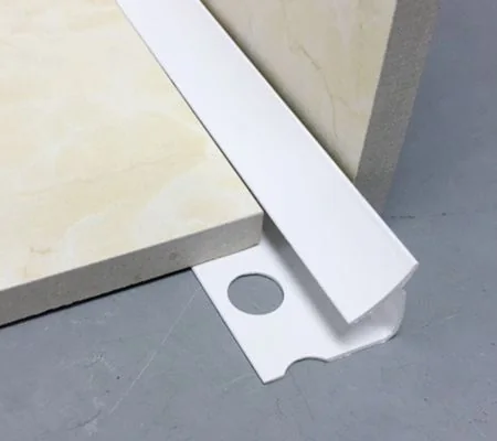 PVC tile edge trim for moisture-resistant wall tile finishing