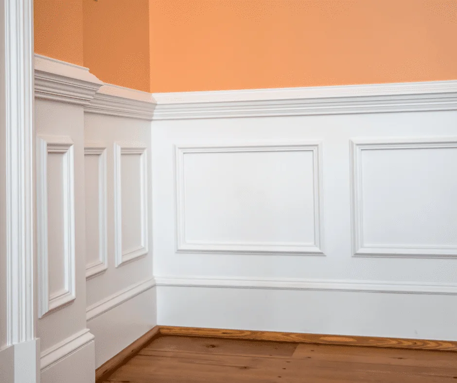 Tall modern baseboard creating a strong wall and floor boundary