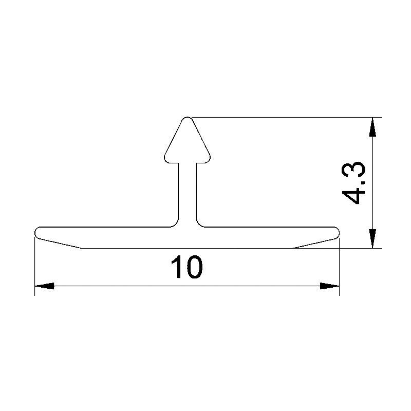 4.3x10MM Aluminum T Trim