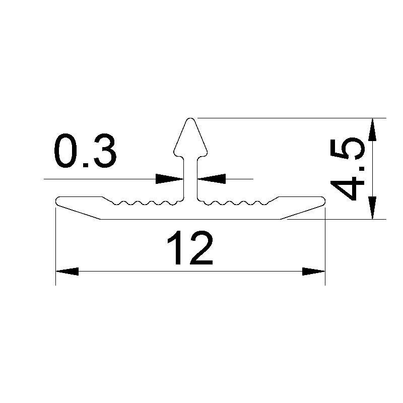 4.5x12MM Aluminum T Trim