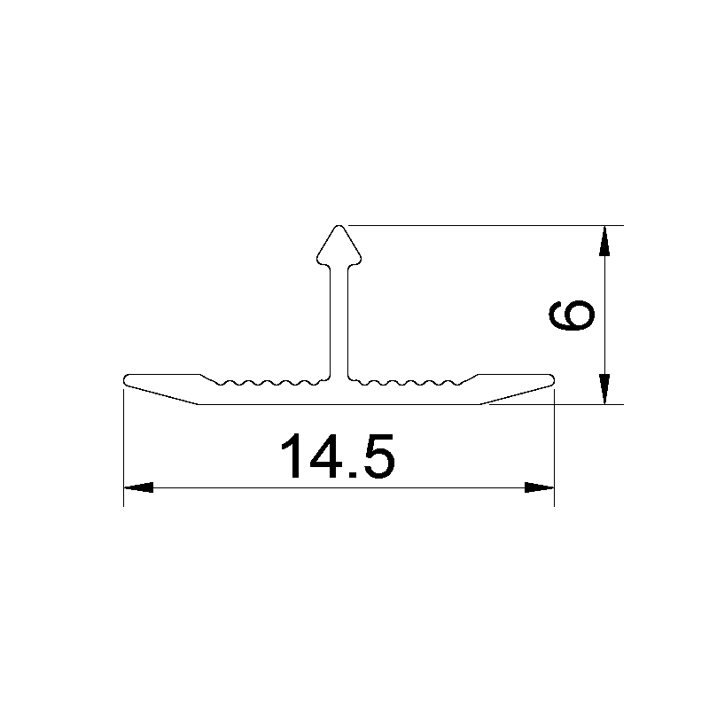 6x14.5MM Aluminum T Trim