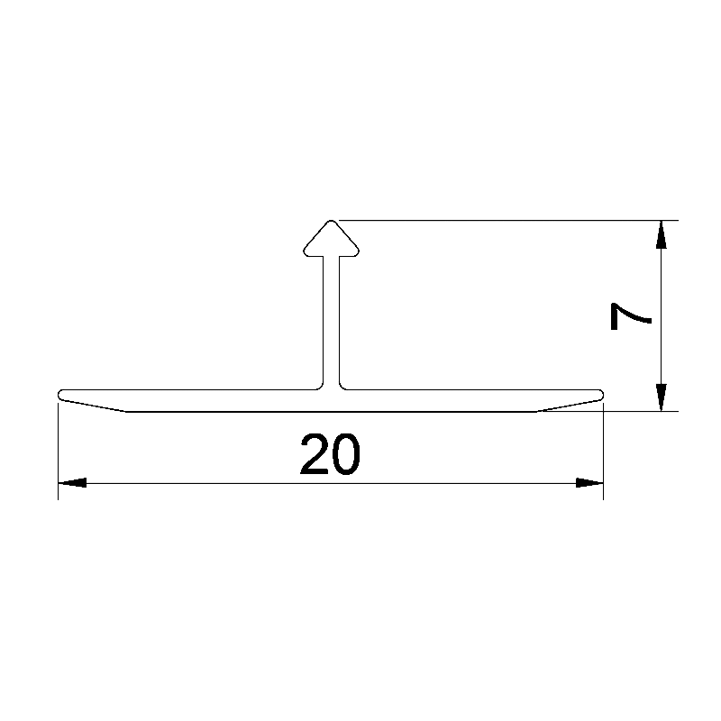 7x20MM Aluminum T Trim