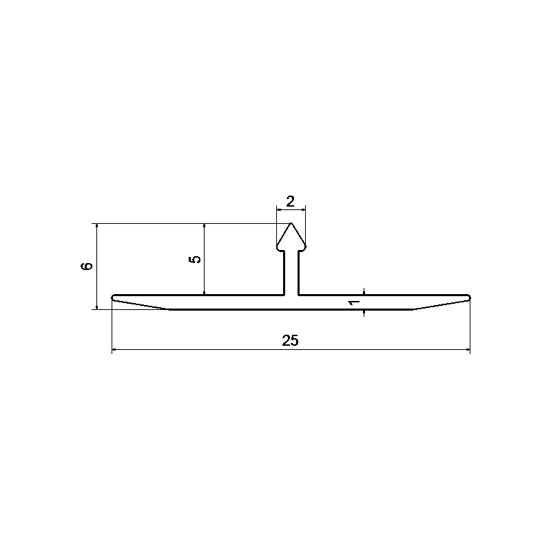 6x25MM Aluminum T Trim