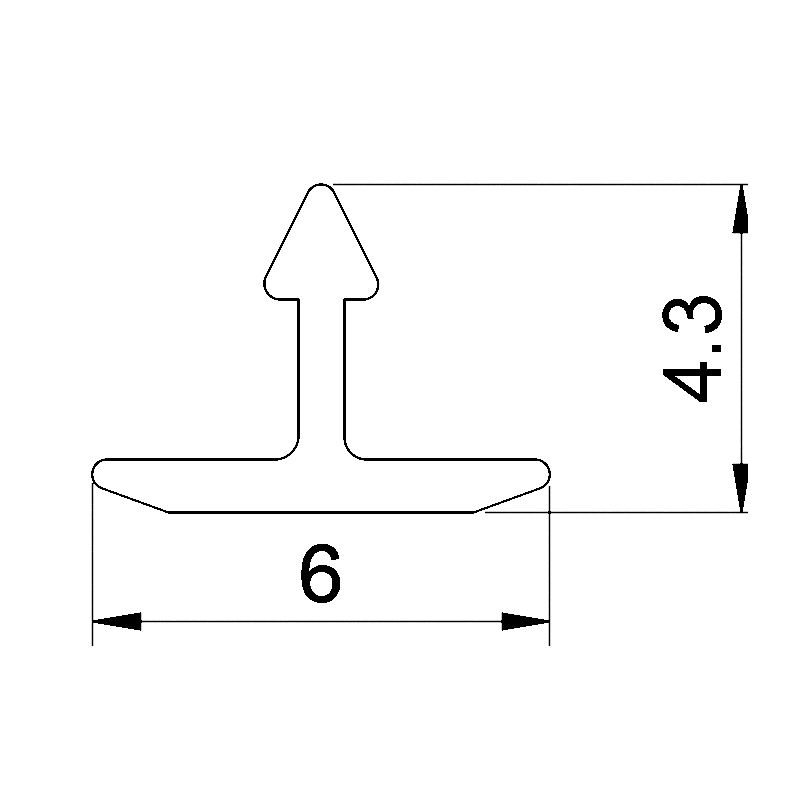 4.3x6MM Aluminum T Trim