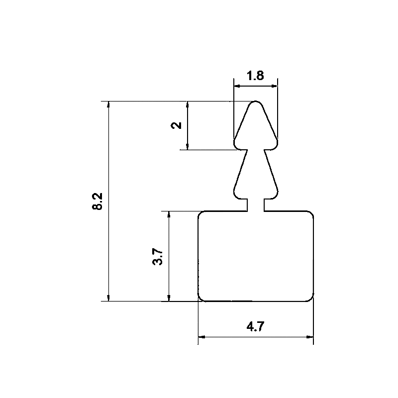 7.9x10MM Aluminum T Trim