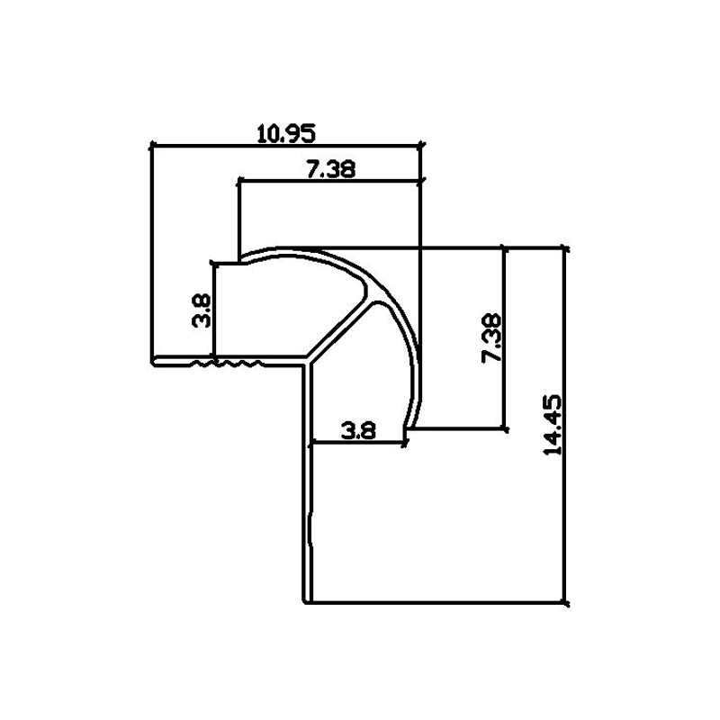 3.8MM Radiused Outside Corner Trim