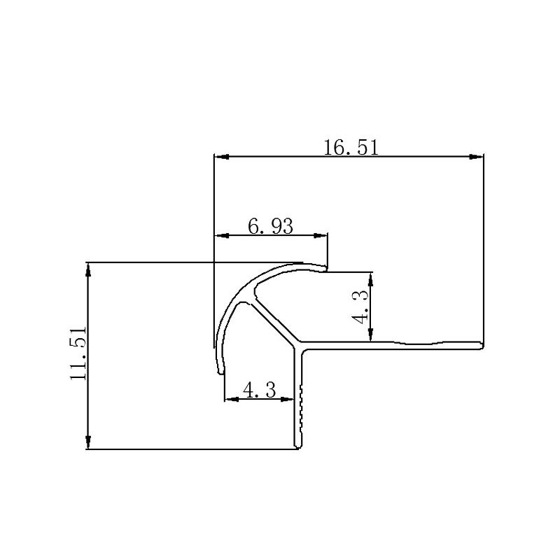 4.3MM Radiused Outside Corner Trim