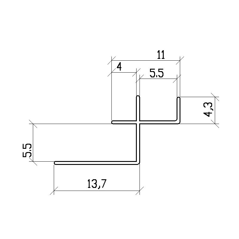 5.5MM Wall Panel Flanged Inside Corner Trim