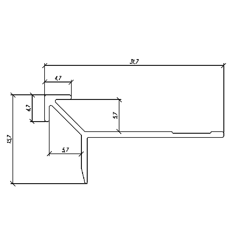 5.7MM Arrow Outside Corner Trim