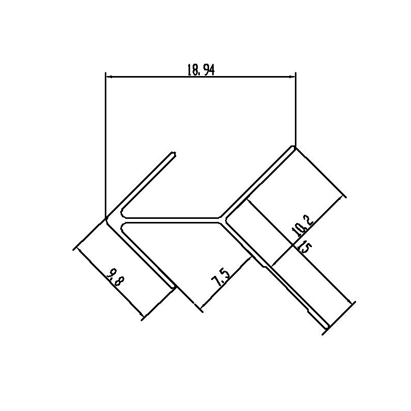 7.5MM Aluminum Arrow Outside Corner Trim