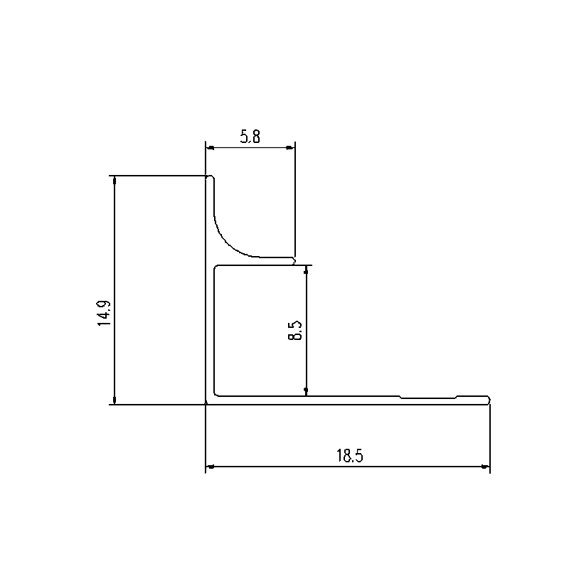 8.5MM Double-Channel Internal Corner Wall Panel Trim