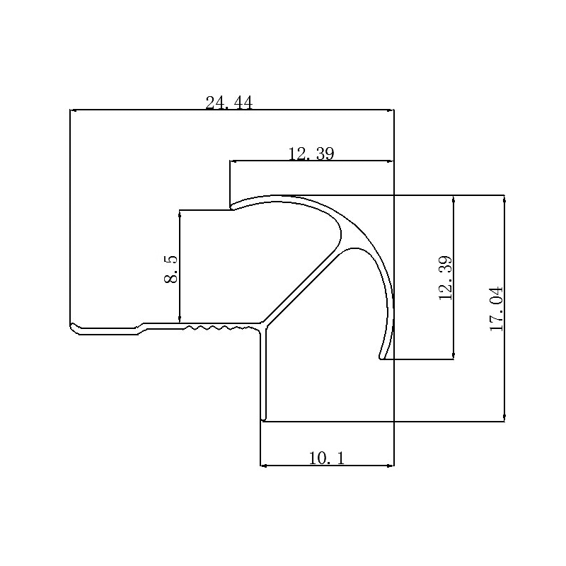 8.5MM Radiused Outside Corner Trim