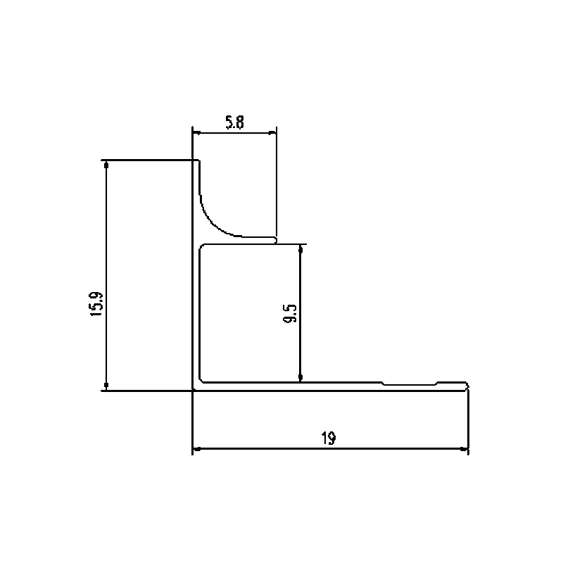 9.5MM Double-Channel Internal Corner Wall Panel Trim