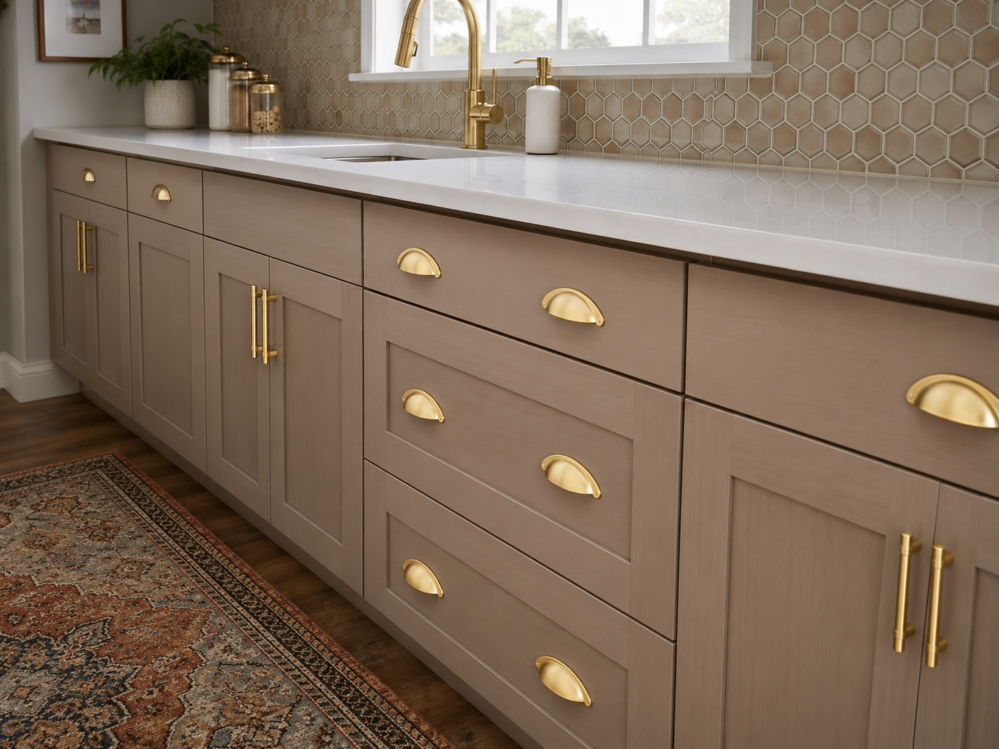 Aluminum cup pulls and bin pulls for cabinet drawers and classic furniture designs