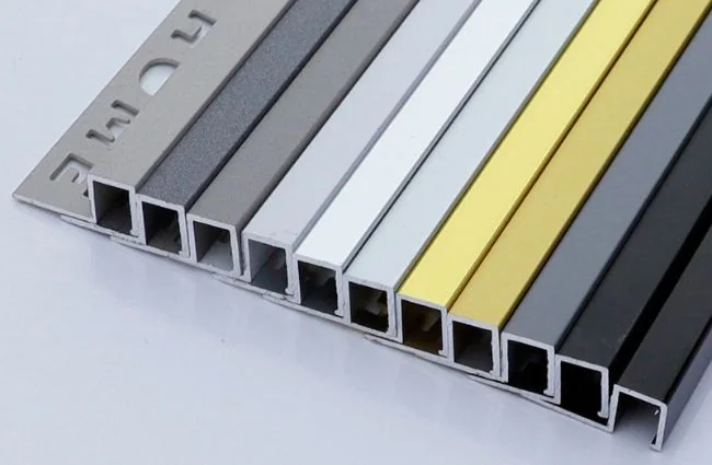 Aluminum tile trim in different anodized and coated finishes