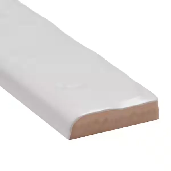 Bullnose ceramic tile trim with a rounded glazed edge