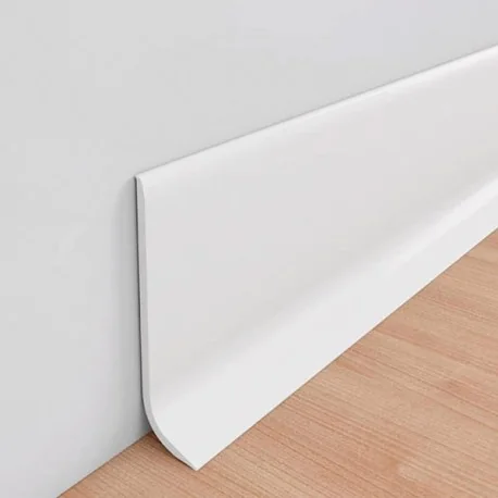 Semi-flexible PVC plastic skirting board for commercial interiors