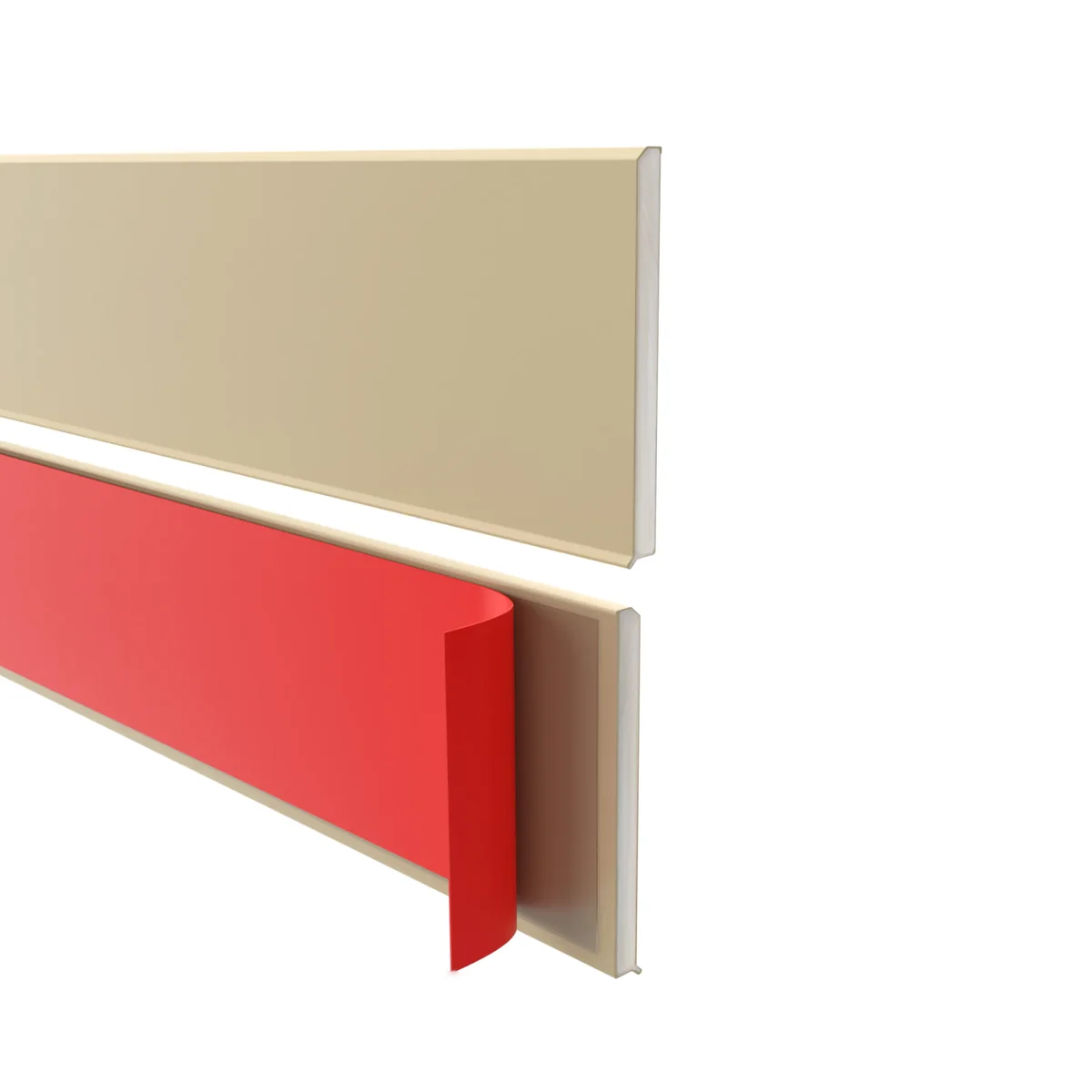 Cost-efficient plastic skirting board for large interior projects