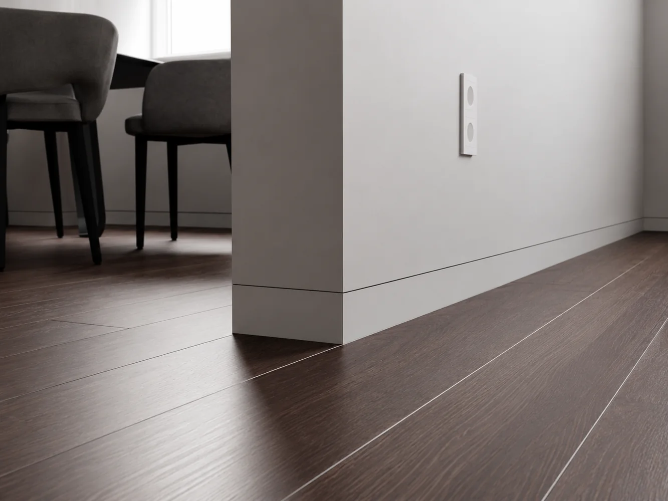 Flush recessed contemporary skirting boards for minimalist interiors