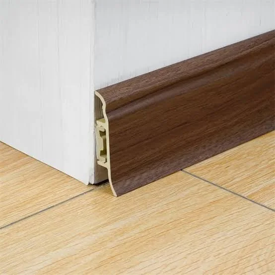 Lightweight plastic skirting board that is easy to handle