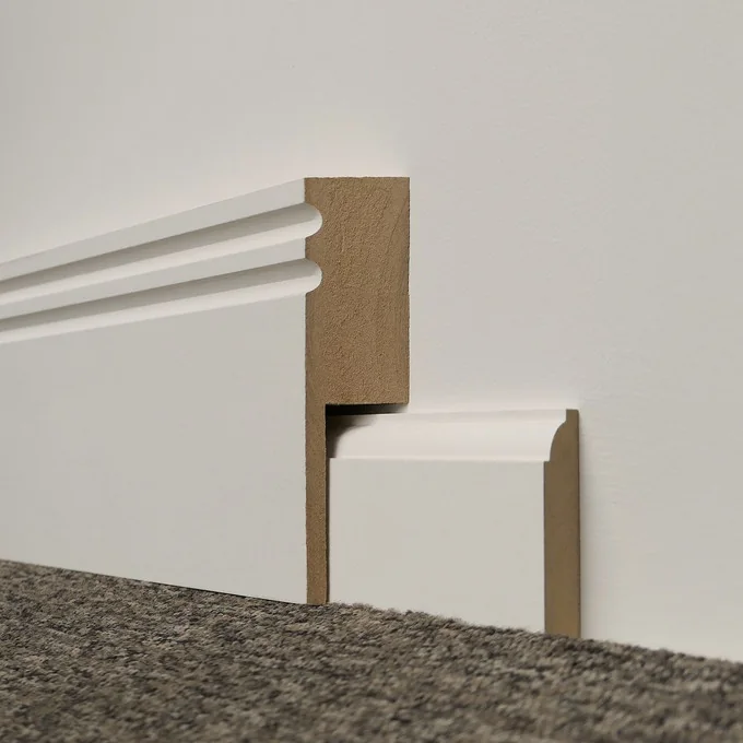 Paintable MDF skirting cover profile