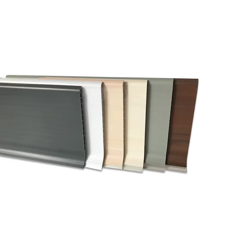 Plastic skirting board profiles in different colors and shapes