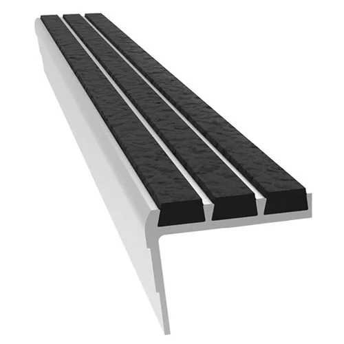 Rakeback or slanted metal stair edge nosing