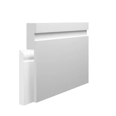 Cross-section showing the internal cavity of a skirting cover profile