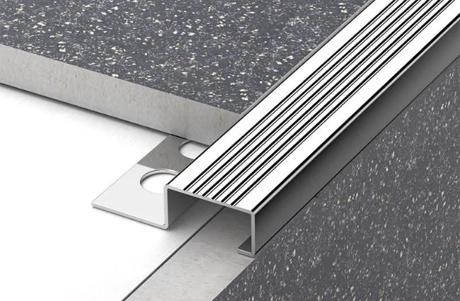 Stainless steel metal stair nosing for demanding interiors