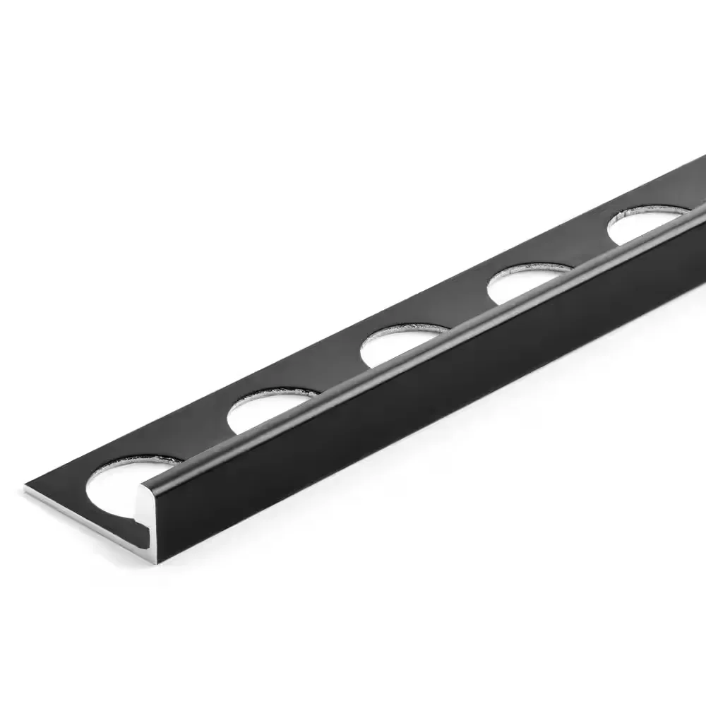 Straight L-shaped metal tile trim profile